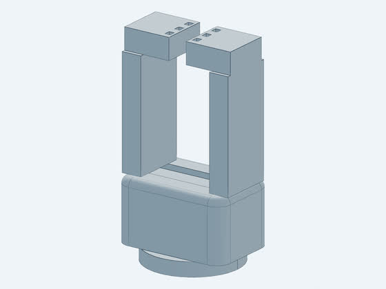 Generated two-finger gripper on a rotary mount