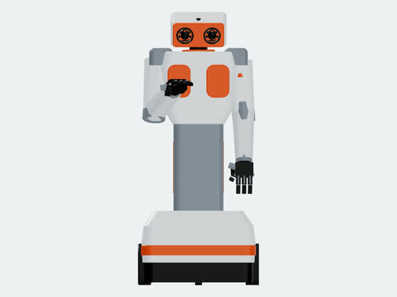 Generated robot render, front elevation